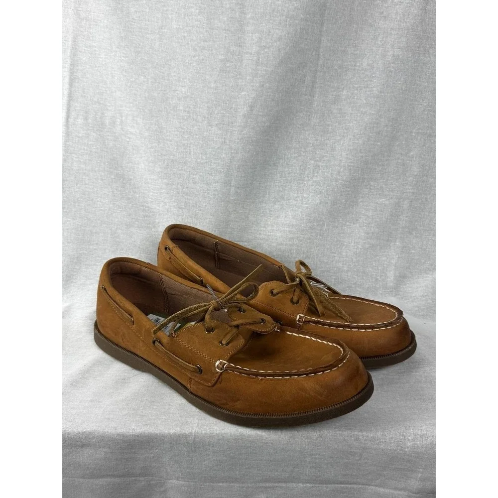 Goodfellow & Co Mens Tan Leather Boat Shoes Nautical‎ Loafers Size 11.5 NEW